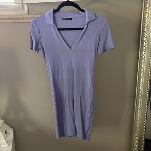 Zara blue shirt dress